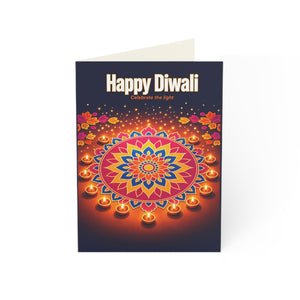 Personalized, Diwali Greeting Card – 'Happy Diwali' Rangoli & Diyas (Single or Bulk Pack)