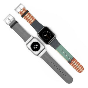Boho Tie-Dye Watch Band – Green & Terracotta Patterned Apple Watch Strap