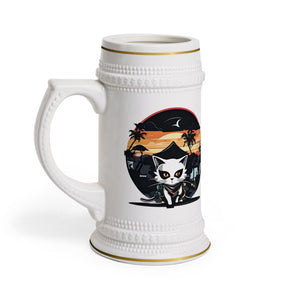 Japanese Cat Samurai, Beer Stein Mug