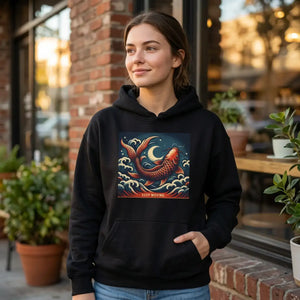 Mythical sea dragon graphic hoodie - hoodies