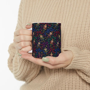 Festive nutcracker pattern ceramic mug - mugs
