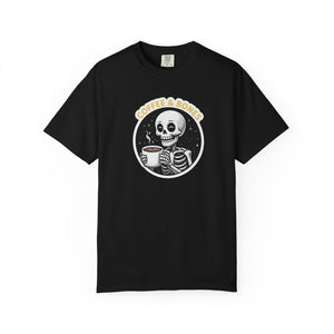T-Shirt — "Coffee & Bones" Skeleton Coffee Graphic Tee