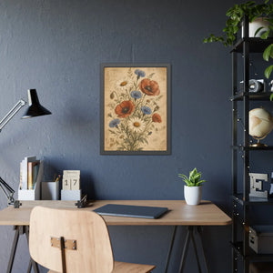 Framed paper poster – vintage wildflower botanical floral wall art - posters