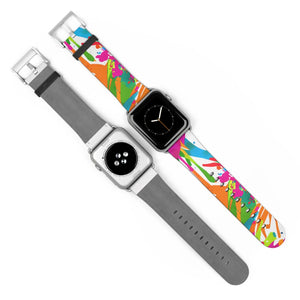 Color splash watch band, vibrant paint-splatter apple strap - bands