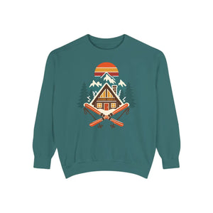 Cabin Ski Retreat Sweatshirt — Vintage Mountain Lodge Design
