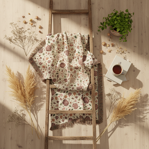 Floral Vintage Woven Blanket
