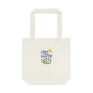 Personalized, Embroidered 'Cheers to New Beginnings' Floral Tote