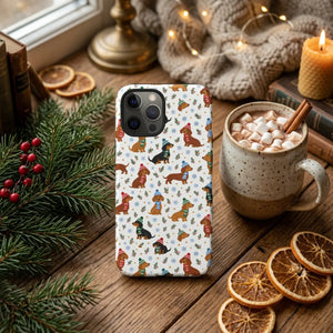 Cute christmas dachshund tough phone case - mobile cases