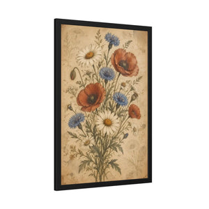 Framed paper poster – vintage wildflower botanical floral wall art - posters