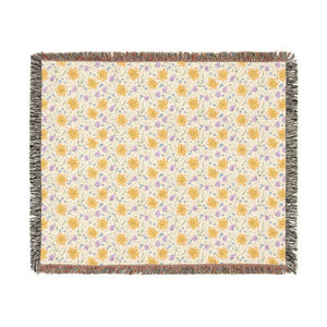 Floral Mosaic Woven Blanket – Cotton Throw - Dipaliz