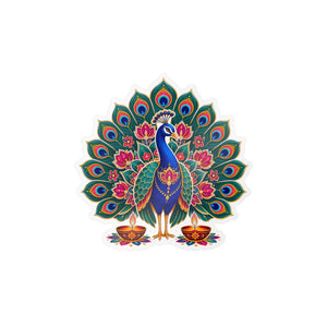 Peacock mandala kiss-cut vinyl decal - home decor decals
