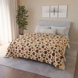 Autumn Leaves Sherpa Blanket — Cozy Fall Foliage Throw