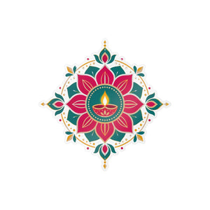Diya mandala kiss-cut vinyl decal - home decor decals