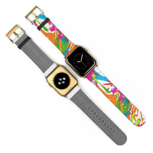 Color splash watch band, vibrant paint-splatter apple strap - bands