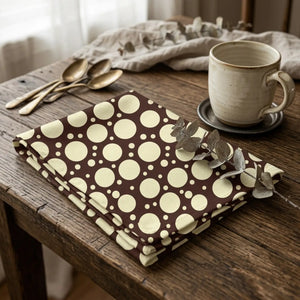 Chocolate brown polka dot napkin - paper napkins
