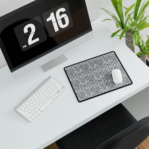 Monochrome Retro Gears Desk Mat — Large Gaming/Office Mouse Pad