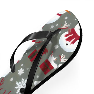 Christmas snowman and decoration, Unisex Flip-Flops