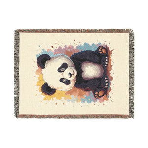 Panda Woven Blanket — Cute Cartoon Panda Throw for Kids & Nursery