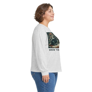 Grow through it mushroom long sleeve tee - t-shirts