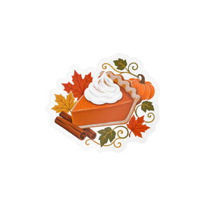 Autumn pumpkin pie kiss-cut vinyl decal - home decor decals