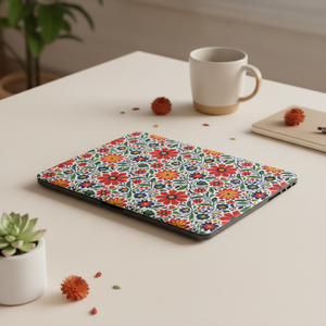 Floral Mosaic Matte MacBook Case — Colorful Boho Flower Laptop Cover