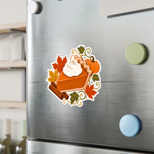 Autumn pumpkin pie kiss-cut vinyl decal - home decor decals