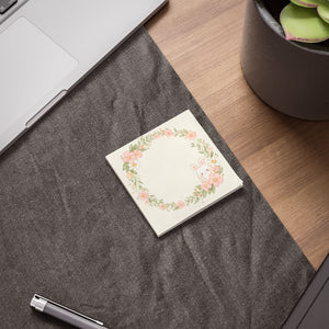 Floral Bunny Wreath Post-it Note Pad