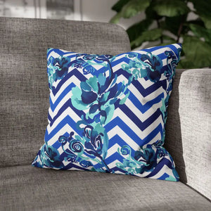 Blue Teal Decorative Cushion Covers - Coastal Floral Square - Dipaliz - 16’’ × - Home Decor