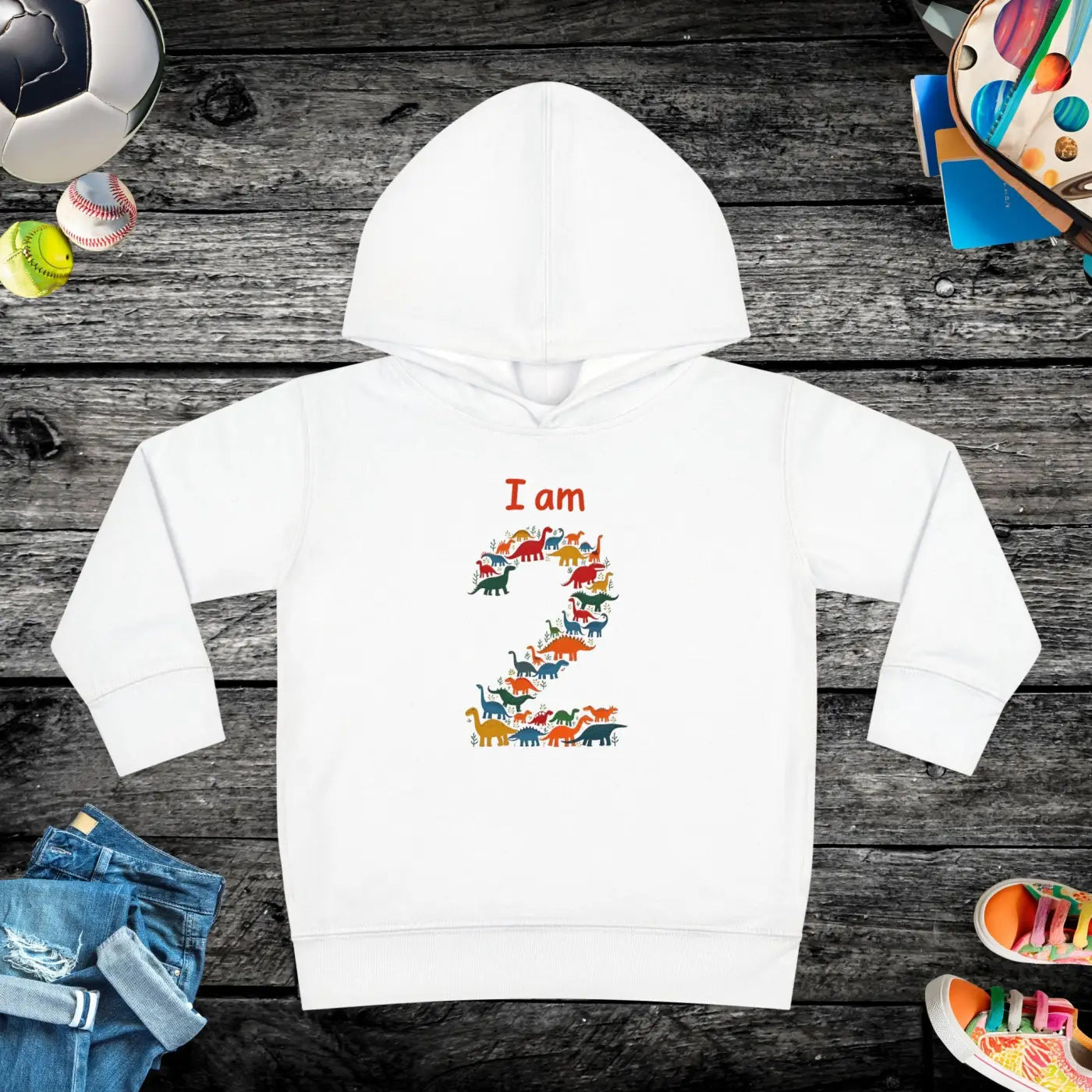DipaliZ I Am 2 Toddler Fleece Hoodie