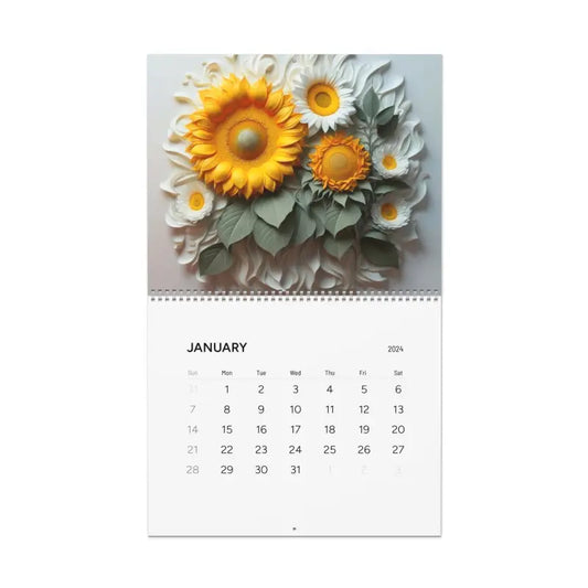 2024 Ultimate Floral Wall Calendars - Bring Nature Indoors! - 14’ x 11.5’ / Glossy
