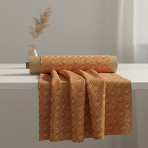 Combed Cotton Fabric by the Yard — Rustic Geometric Diamond Print
