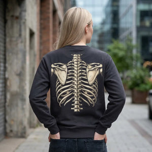 Skeleton Ribcage Sweatshirt — "Bare Bones" Graphic Crewneck
