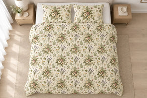 Cropped blooms breaking up the repeat in the DipaliZ wildflower print