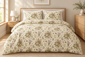 DipaliZ vintage wildflower cotton bed set, duvet cover and pillowcases