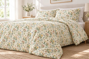 Curved stems giving movement to the DipaliZ wildflower duvet pattern