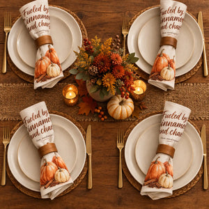 Brown-toned autumn napkin by DipaliZ, machine washable and brand new