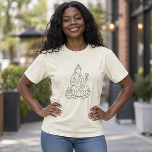 Meditating laxmi goddess lotus t-shirt for diwali - t-shirts