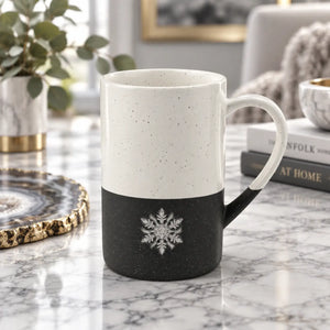 Snowflake engraved ceramic mug - mugs