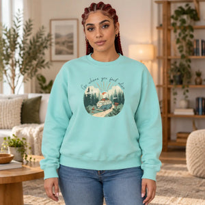 “good things are ahead” scenic cabin sweatshirt - sweatshirts