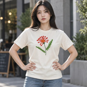 Dipaliz floral muscle tee flowy rolled cuffs cotton - t-shirts