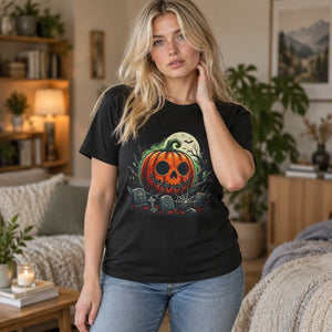 Halloween pumpkin skull t-shirt - t-shirts