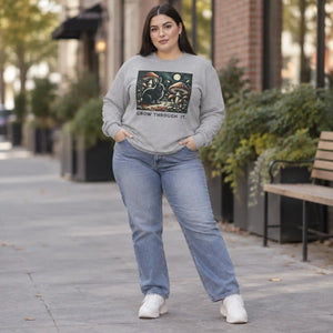 Grow through it mushroom long sleeve tee - t-shirts