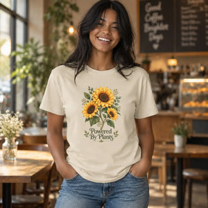 Powered by plants sunflower graphic tee - t-shirts