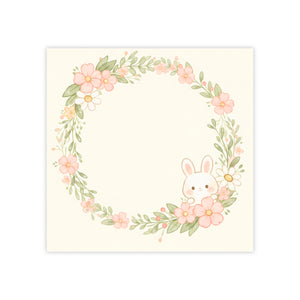 Floral Bunny Wreath Post-it Note Pad