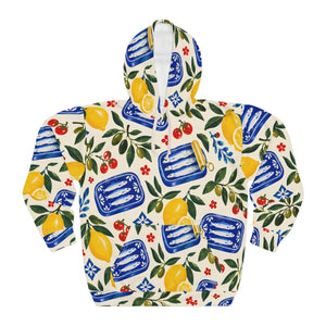 Citrus and sardines kitchen pattern pullover hoodie - hoodies