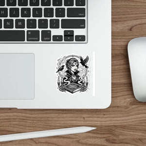 Vertical rhythm of candle and raven shapes on a DipaliZ vinyl sticker