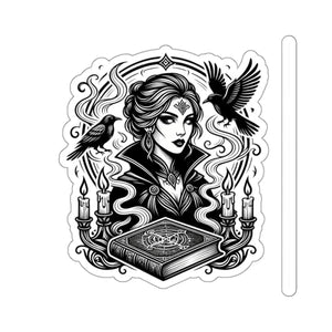 2 inch size of the DipaliZ sorceress and candles vinyl sticker