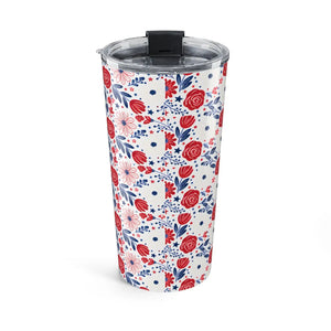 20oz Floral Tumbler – Red & Navy Rose Travel Cup - Tumblers