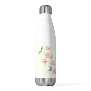 Pastel Pink Floral 20oz Insulated Bottle - Spring - Dipaliz - Water Bottles