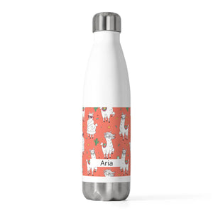 20oz Insulated Bottle, Personalized Coral Llama Pattern Water - Bottles
